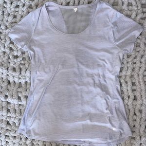 Purple athletic top- mesh back